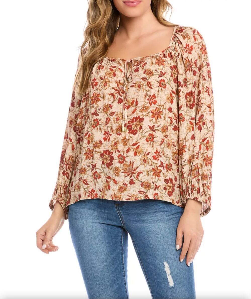 Nwt Karen Kane floral boho peasant blouse